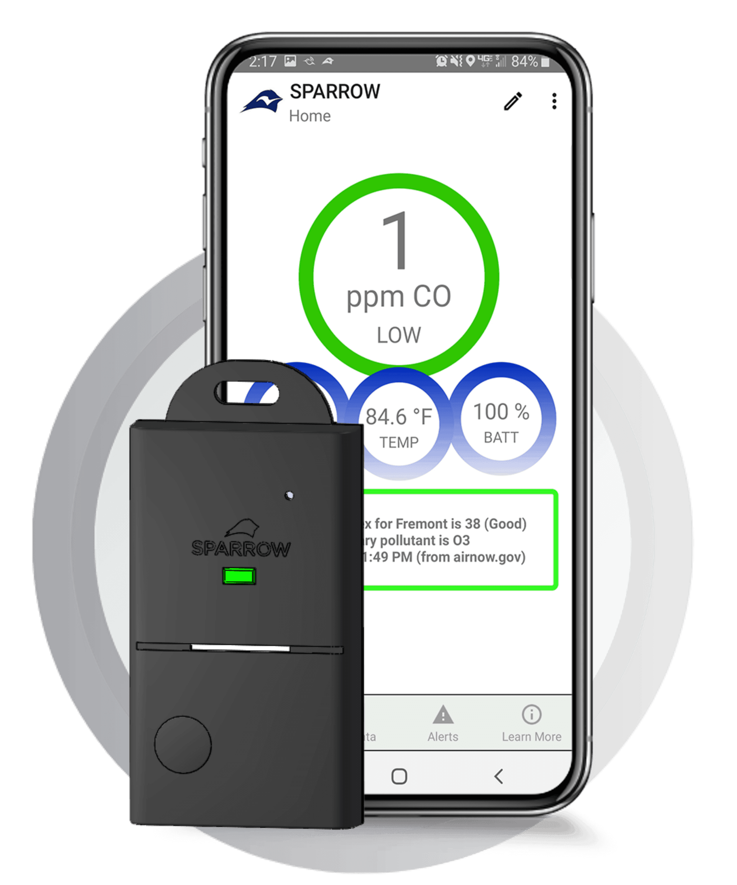 SPARROW wearable carbon monoxide monitor